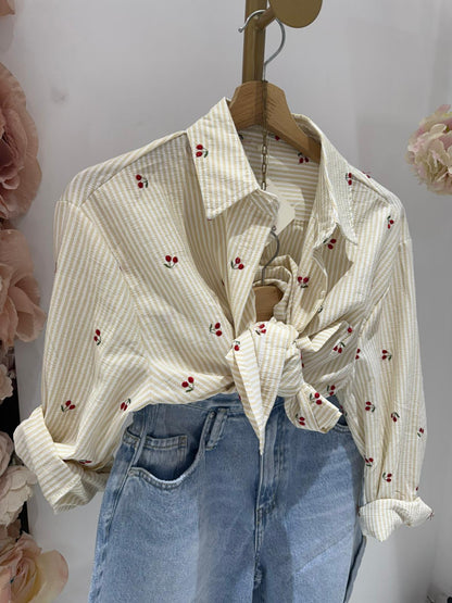 CAMICIA CILIEGINE GIALLA SALDI