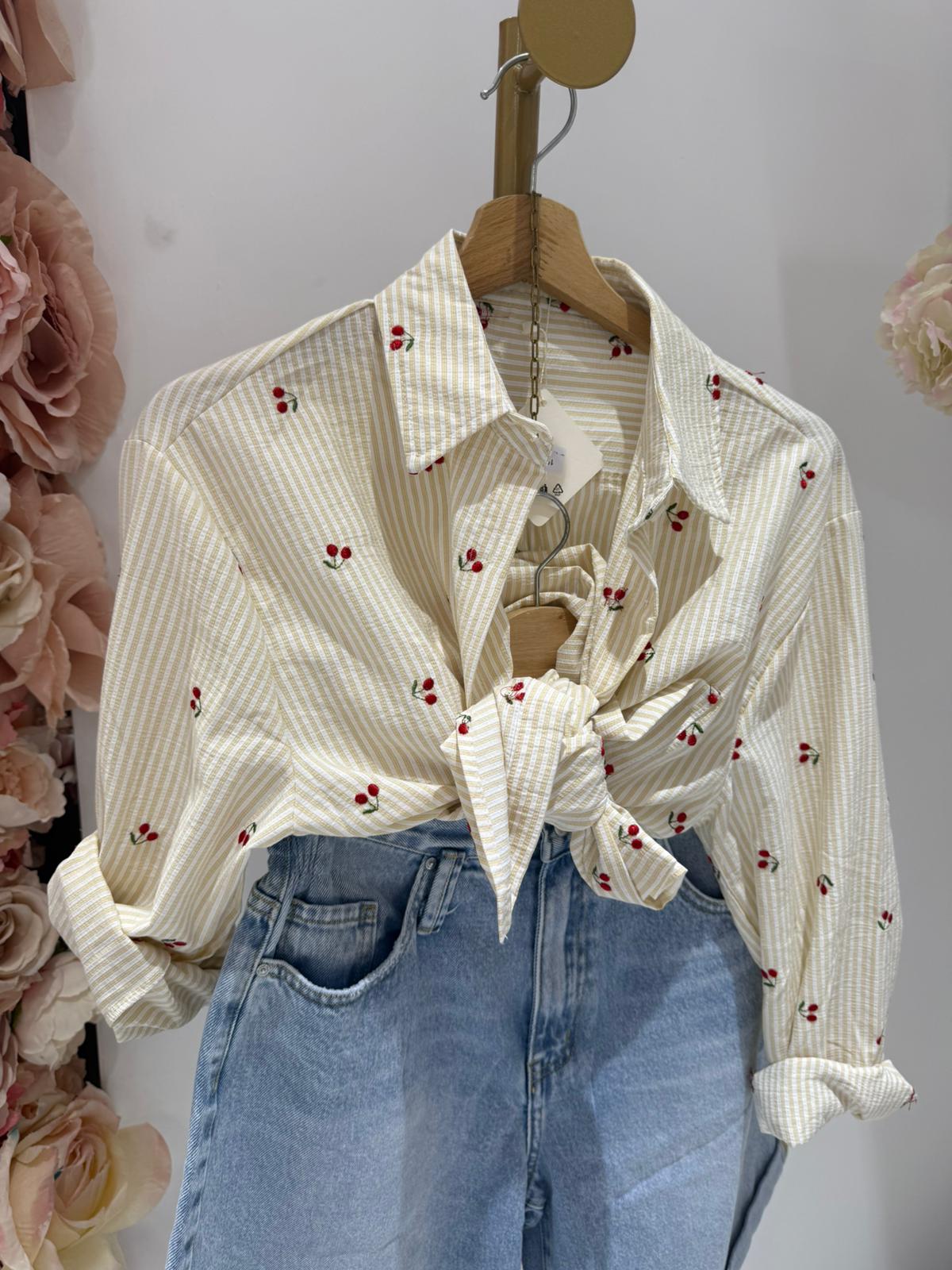 CAMICIA CILIEGINE GIALLA SALDI