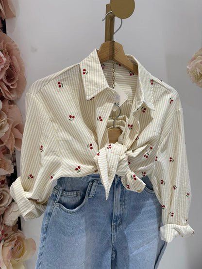 CAMICIA CILIEGINE GIALLA SALDI