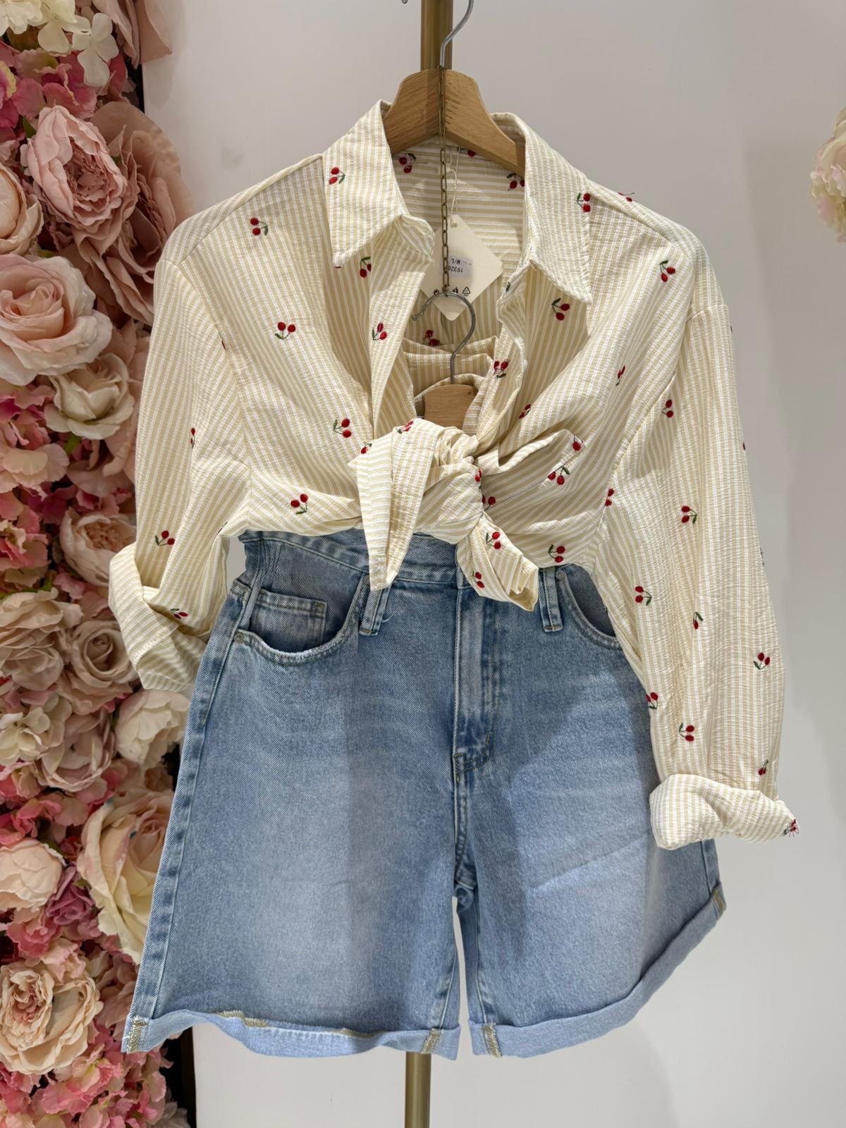 CAMICIA CILIEGINE GIALLA SALDI