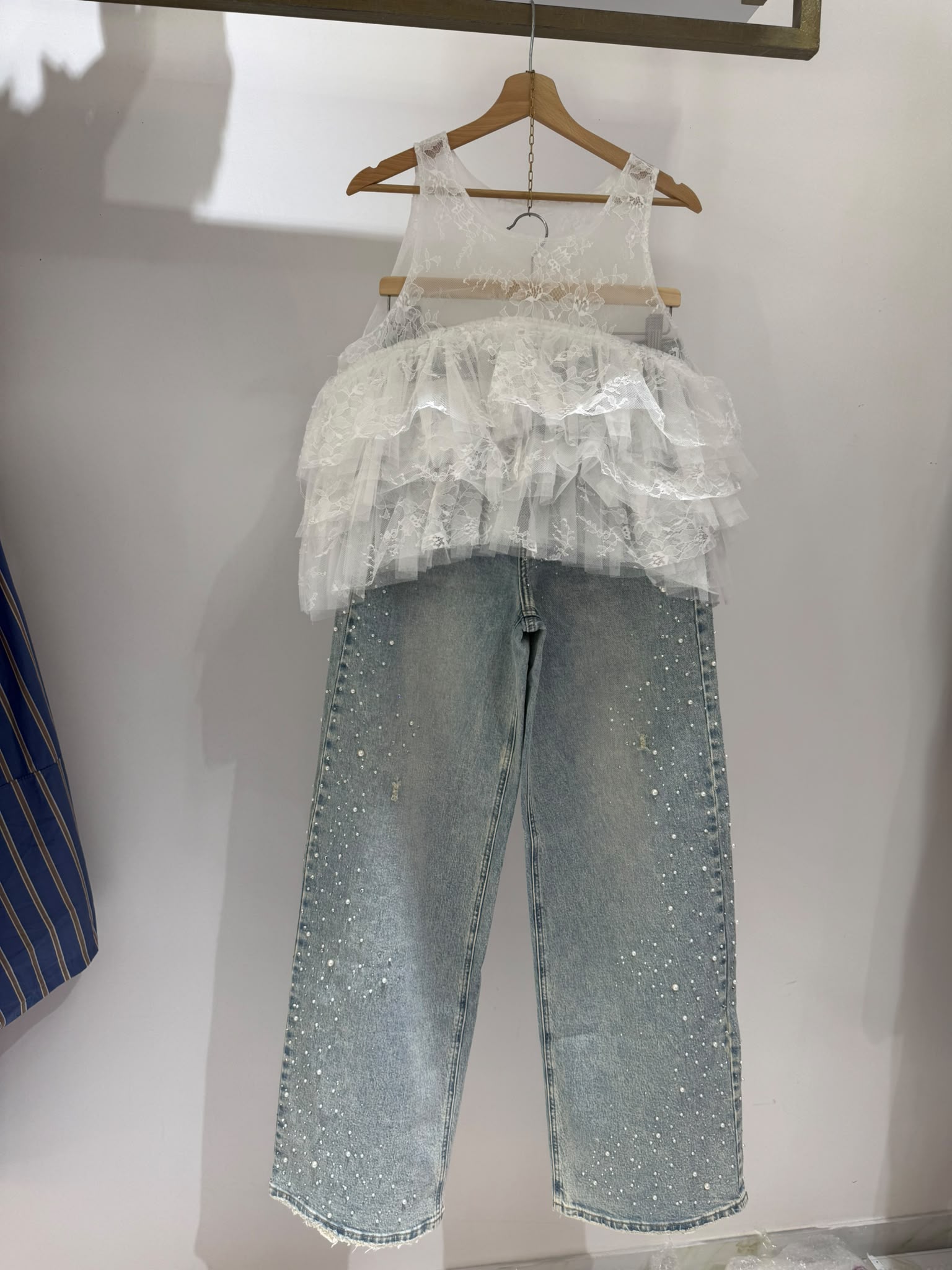 JEANS PERLE E STRASS LATERALE