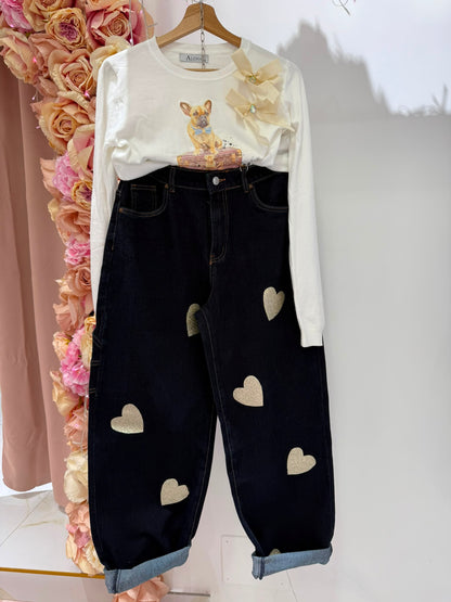 JEANS CUORI GOLD SALDI!