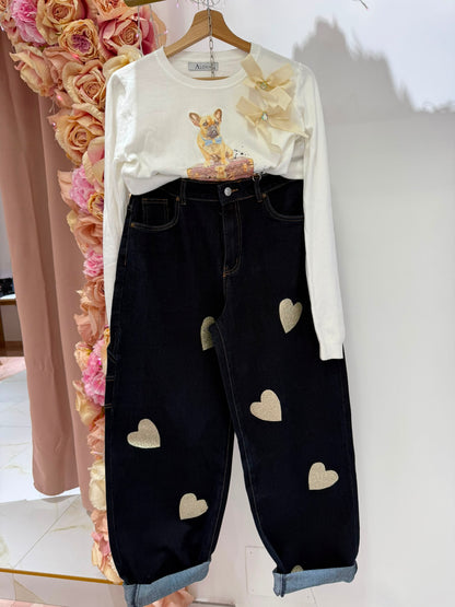 JEANS CUORI GOLD SALDI!