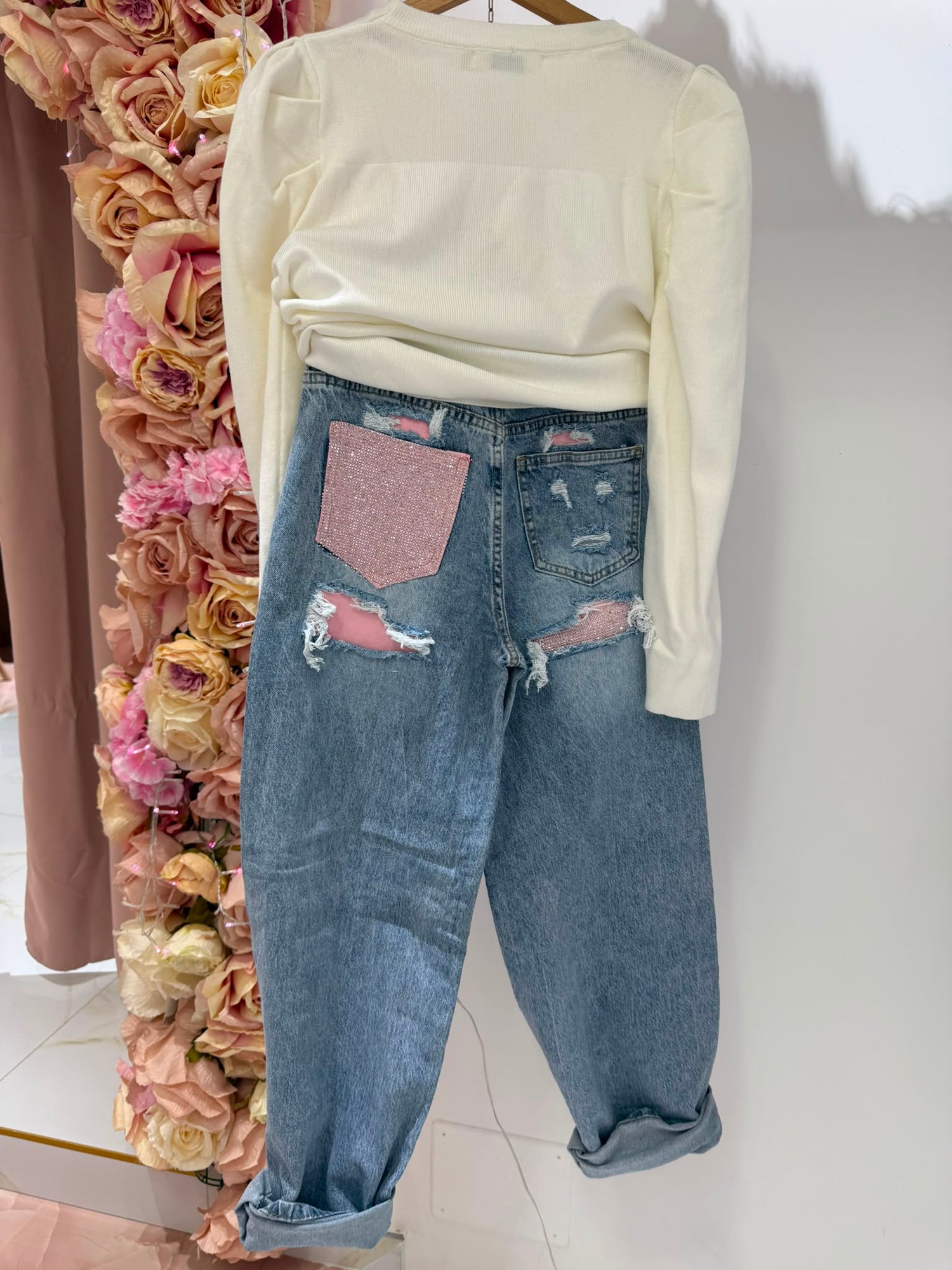 JEANS TASCA GLITTER ROSA SALDI!
