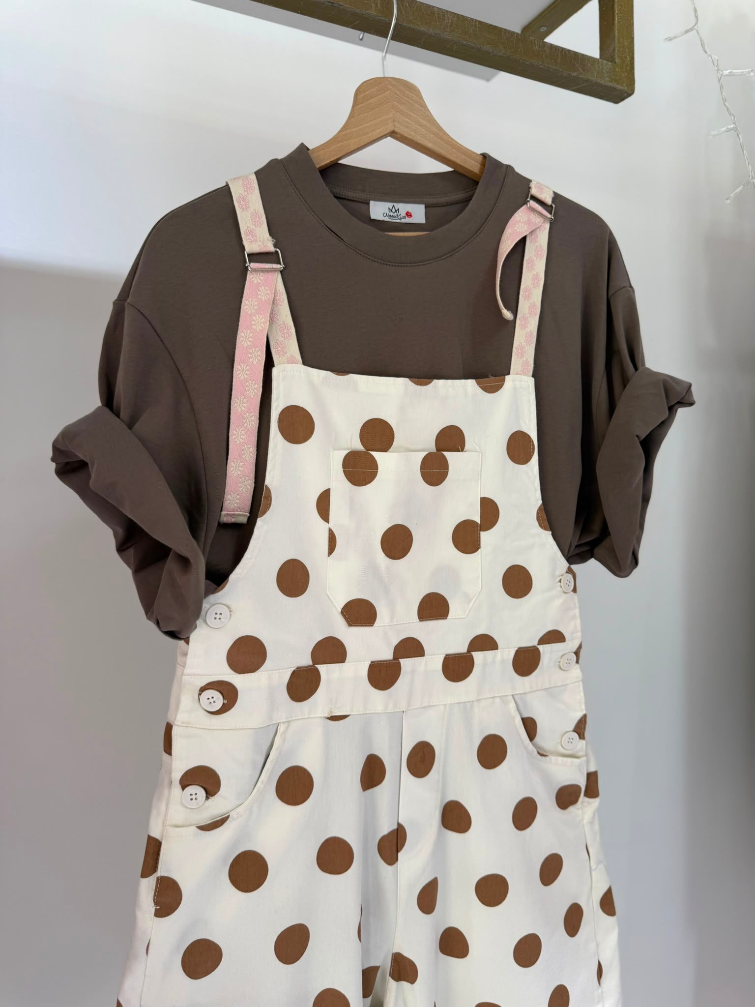 SALOPETTE POIS BEIGE SALDI