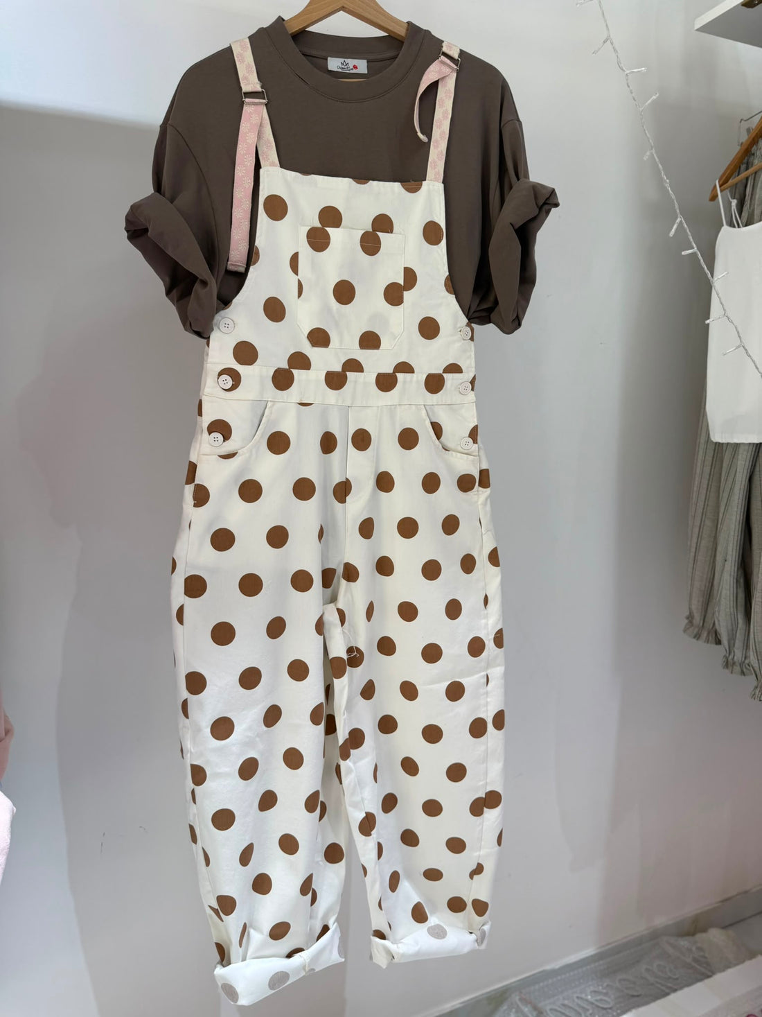 SALOPETTE POIS BEIGE SALDI