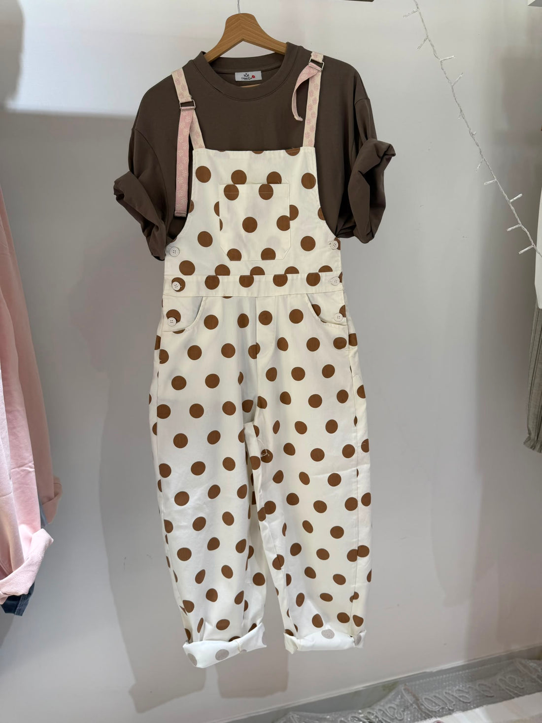 SALOPETTE POIS BEIGE SALDI