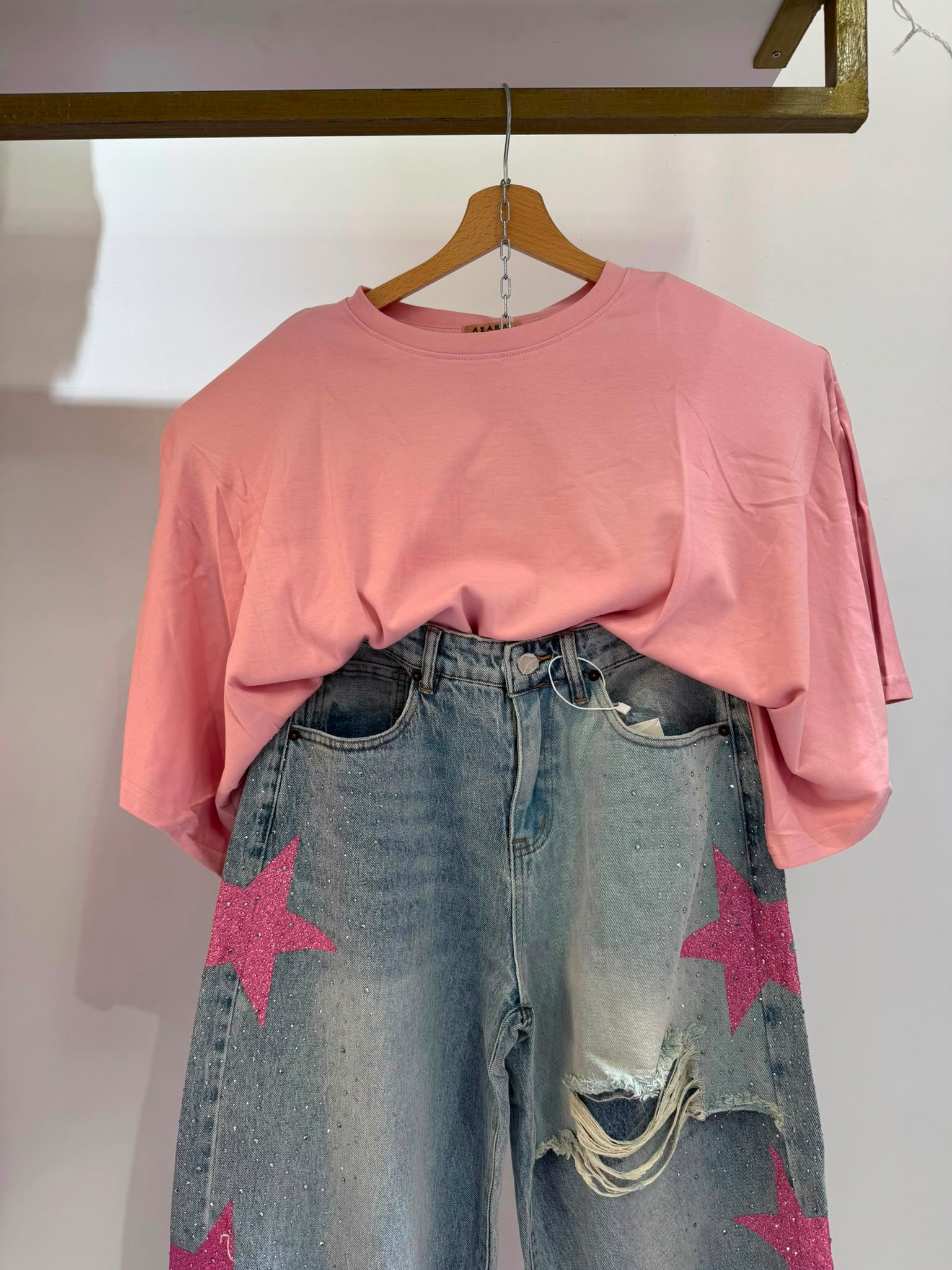SHIRT MAXI SPALLINA ROSA