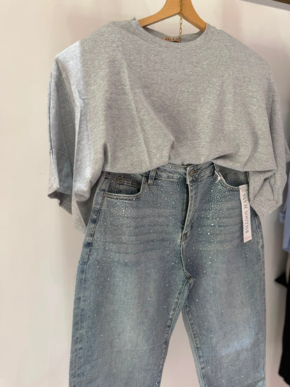 Shirt Maxi Spallina TreQuarti Grigia ♥
