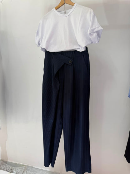 PANTALONE GESSATO BLU