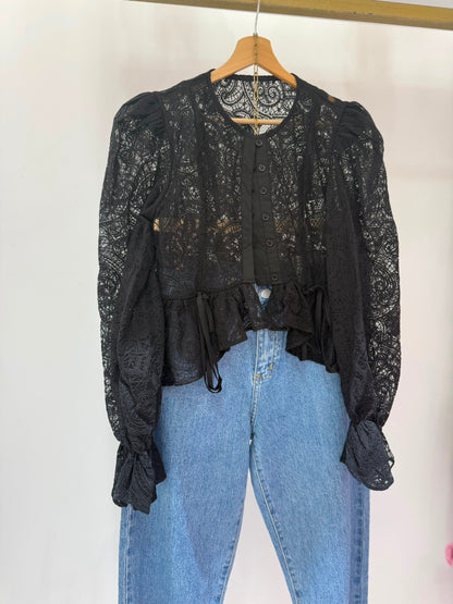 CAMICIA MERLETTO NERA