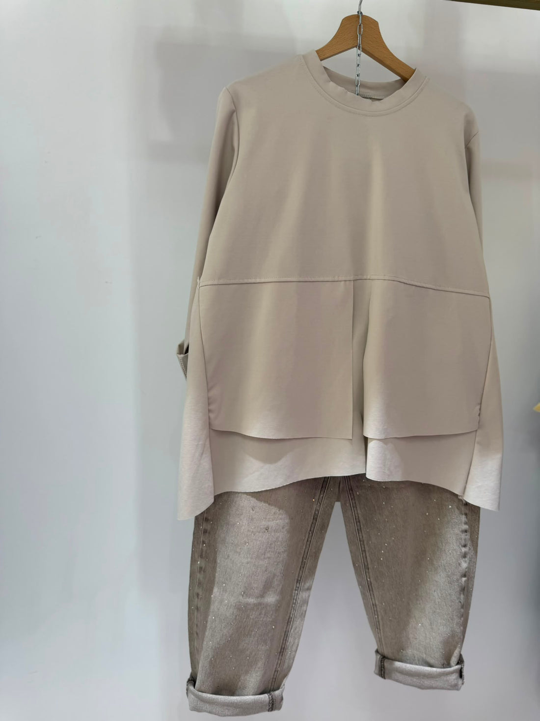 BLUSA BEIGE BOTTONCINI
