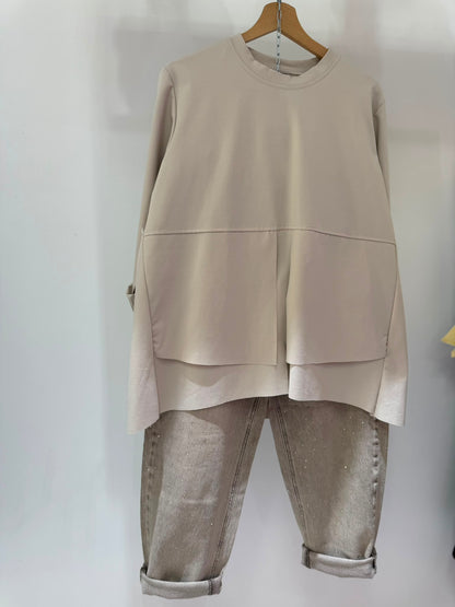BLUSA BEIGE BOTTONCINI