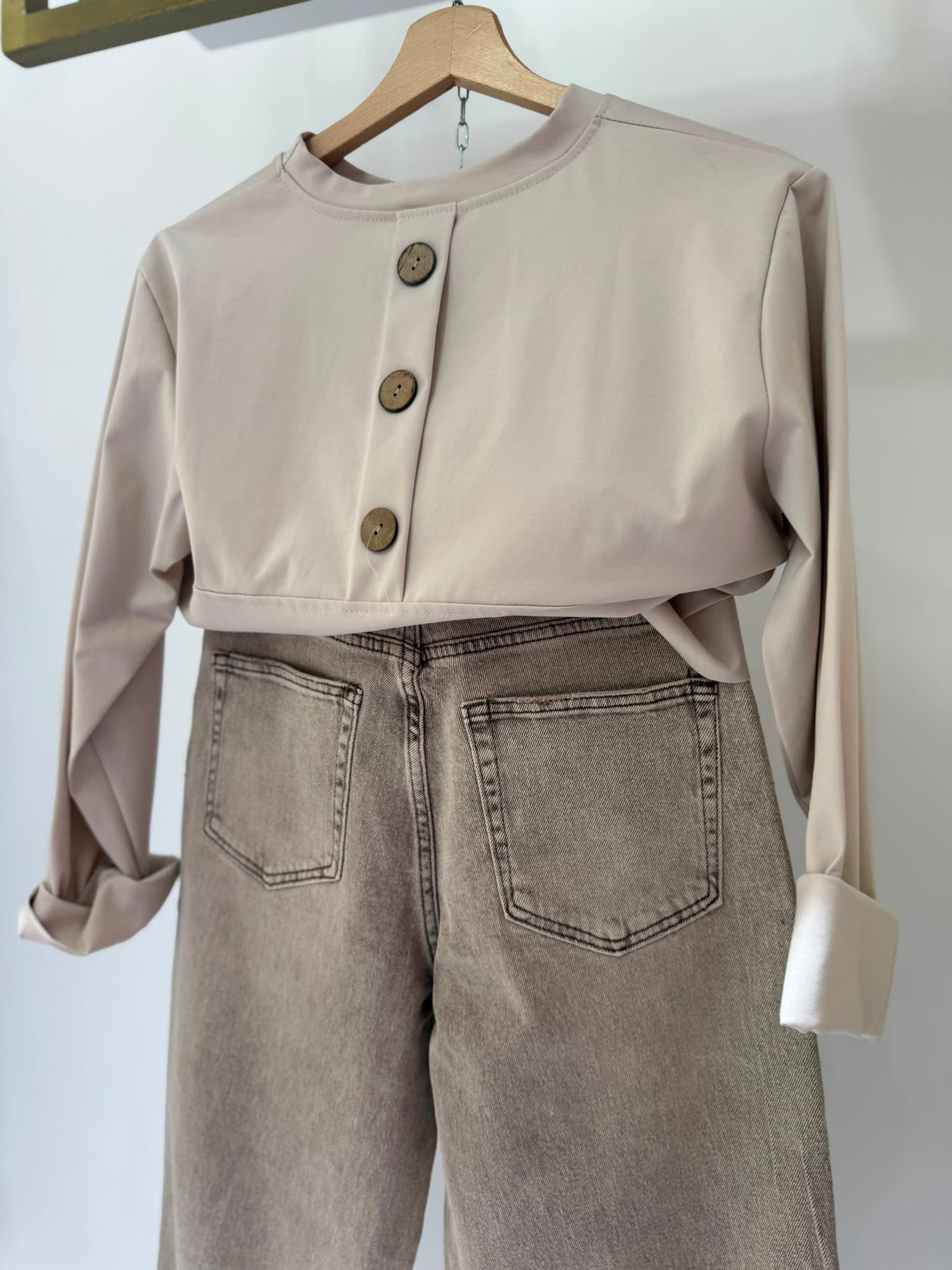 BLUSA BEIGE BOTTONCINI