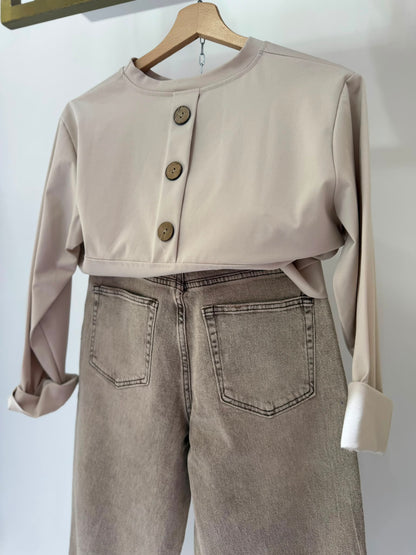 BLUSA BEIGE BOTTONCINI