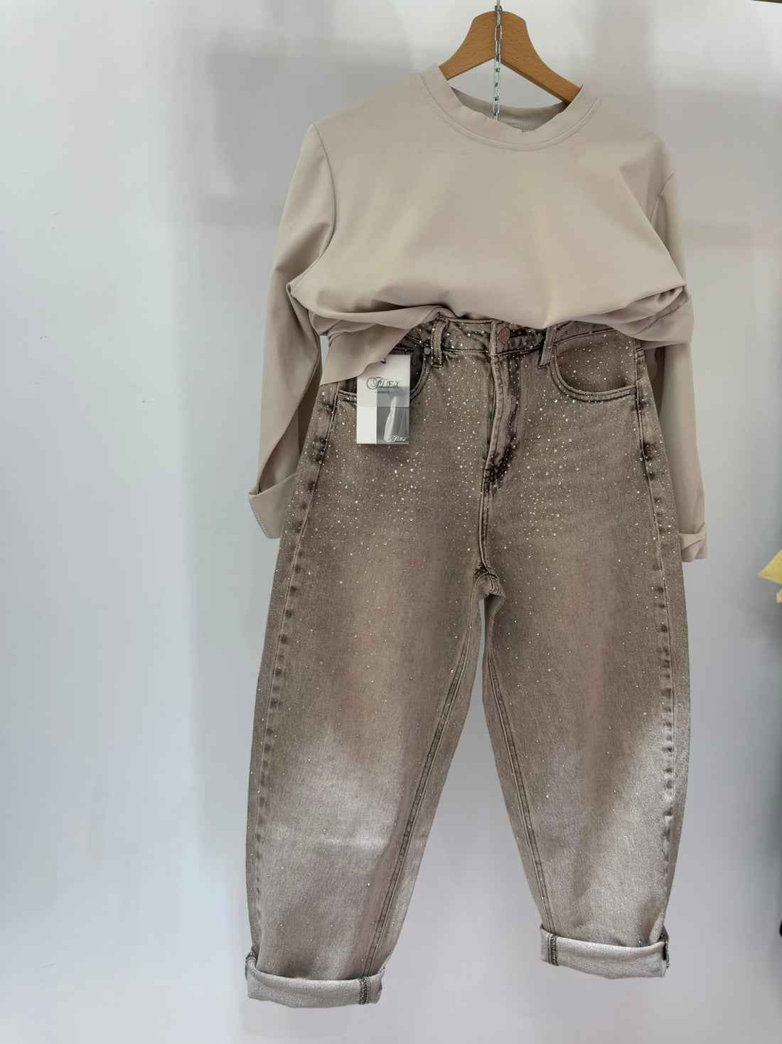 Jeans Soft Light Glitter Beige ♥