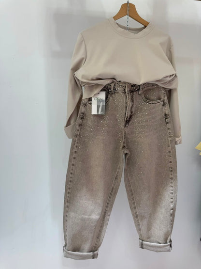 Jeans Soft Light Glitter Beige ♥