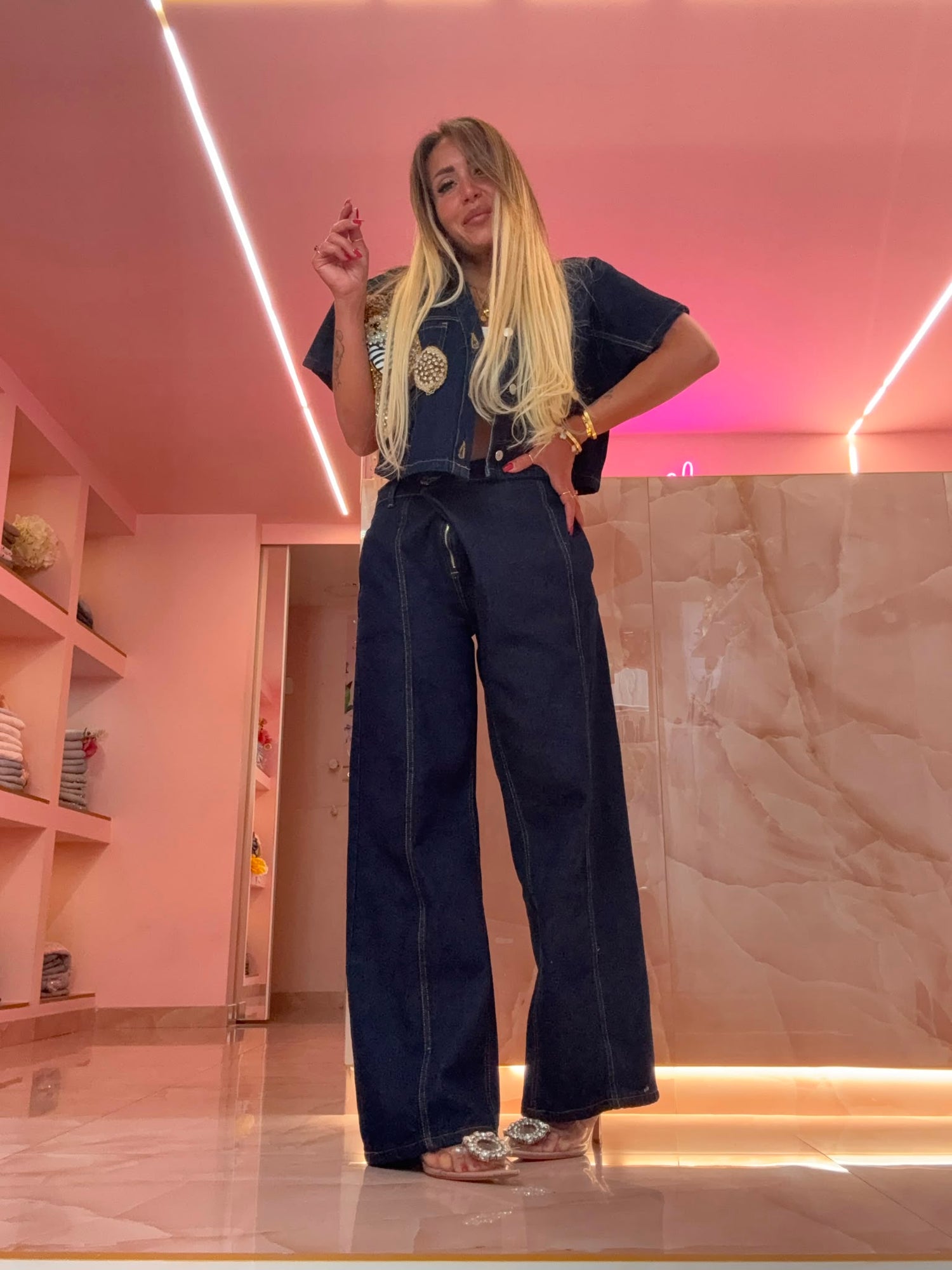 Coordinato Denim Teddy Sbrilluccicoso ♥