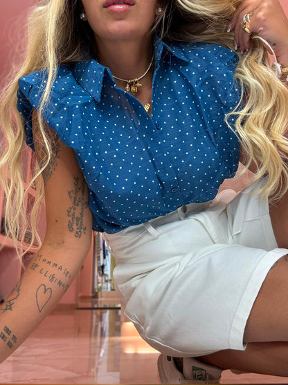 Camicia Pois Blu In Amore ♥