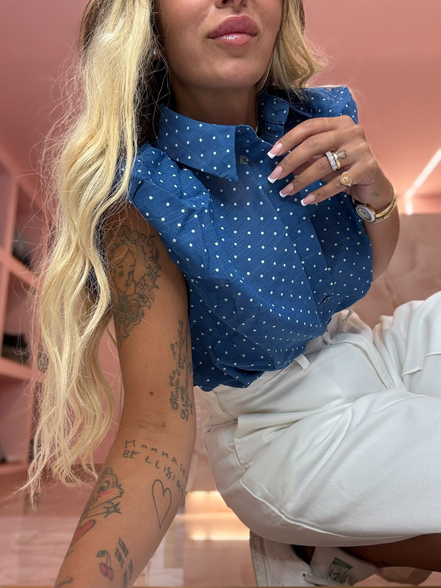 Camicia Pois Blu In Amore ♥