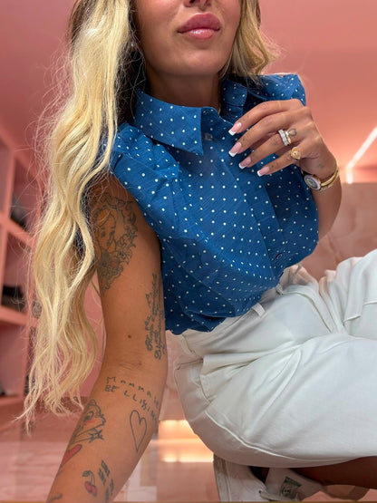 Camicia Pois Blu In Amore ♥