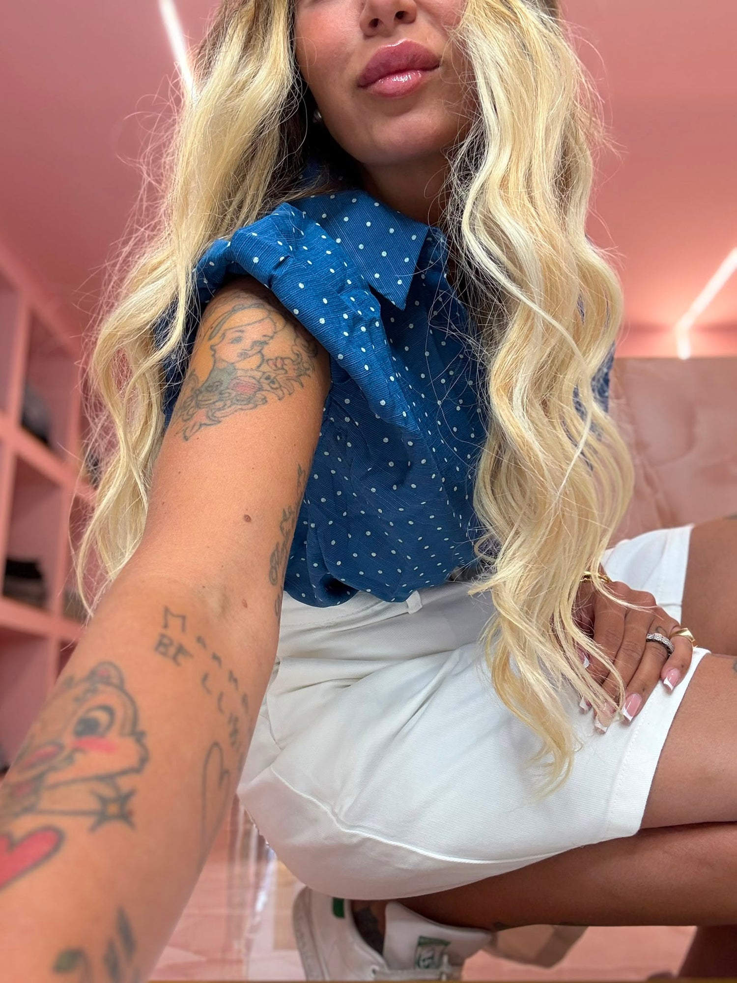 Camicia Pois Blu In Amore ♥
