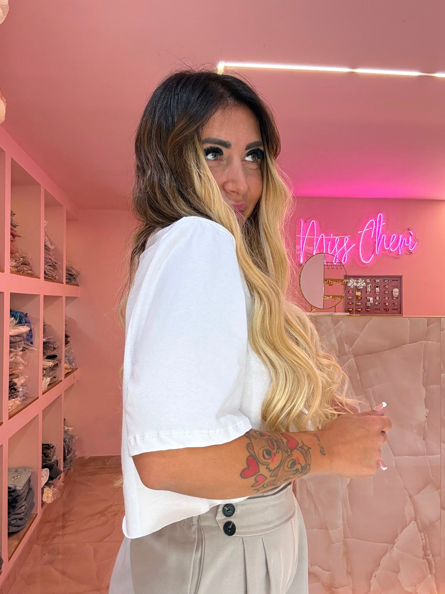 Shirt Crop Spallina Taglio Vivo ♥