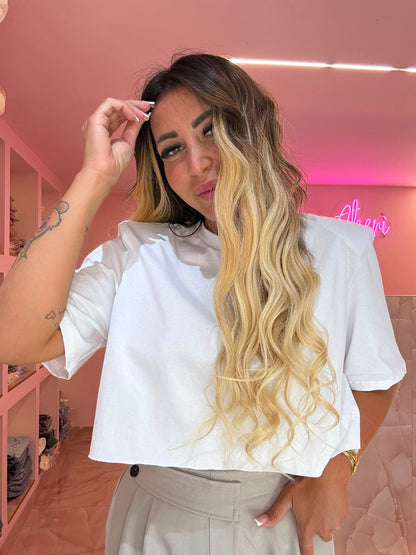Shirt Crop Spallina Taglio Vivo ♥