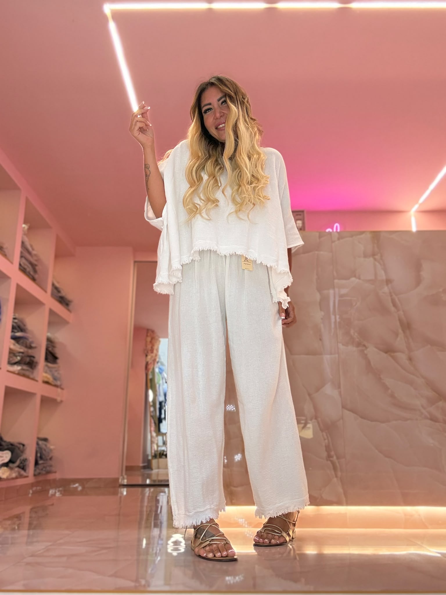 Pantaloni Sfrangiati Panna ♥