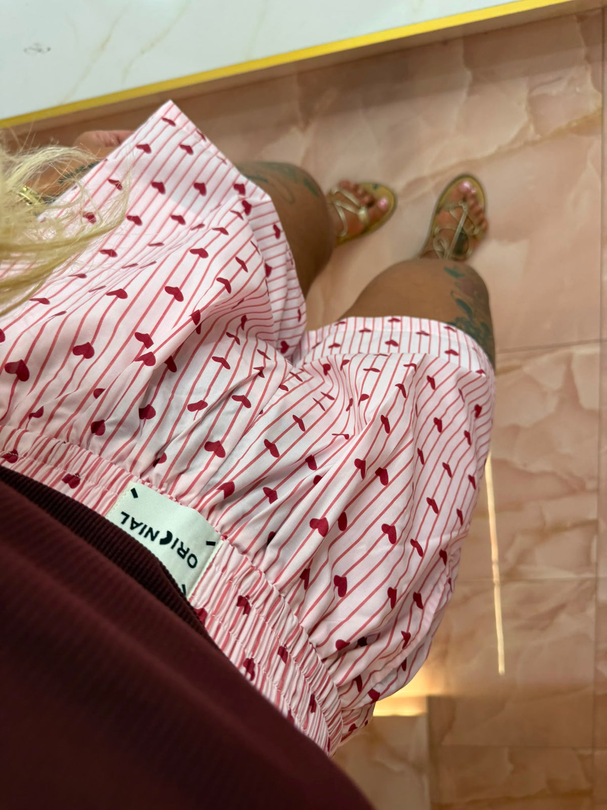 Pantaloncini Cuoricini Gessati Amarena  ♥