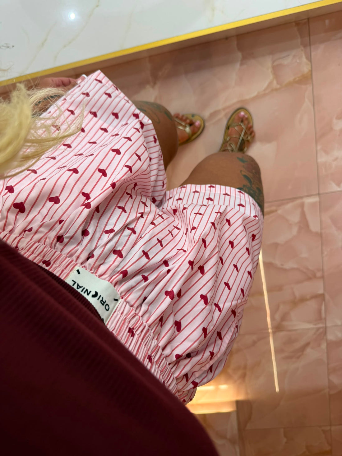 Pantaloncini Cuoricini Gessati Amarena  ♥