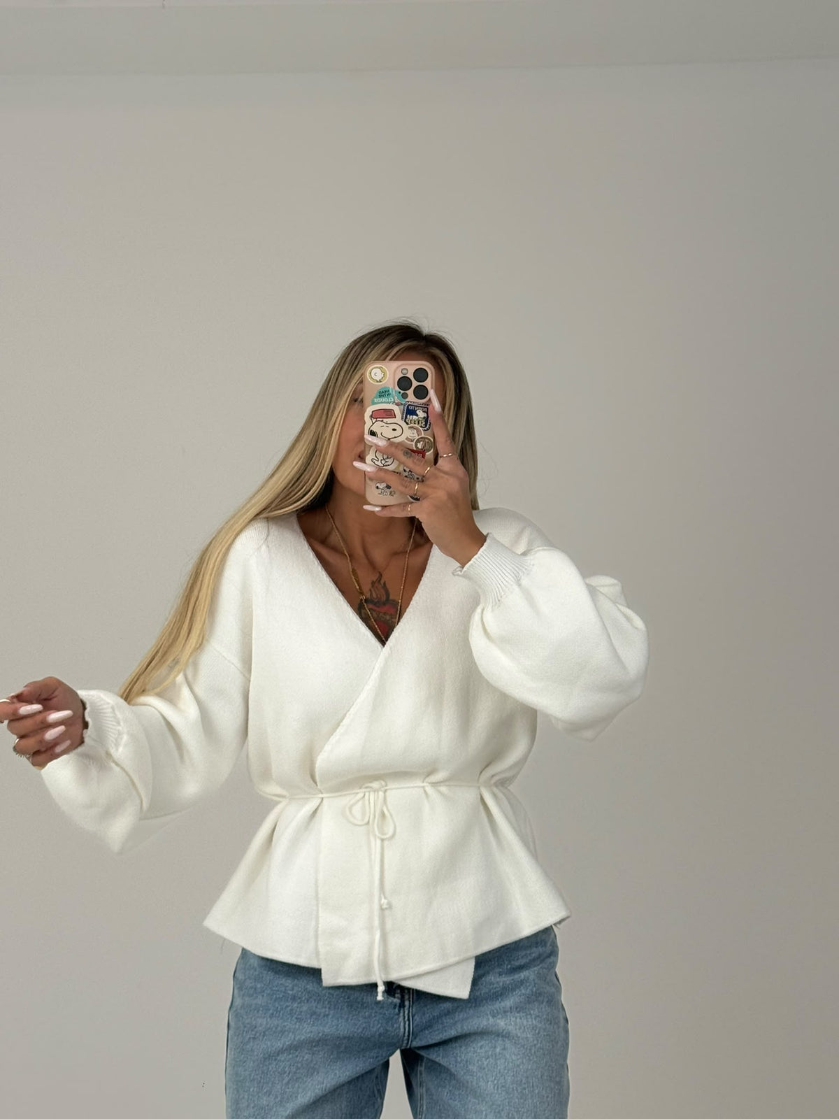 Maglioncino Incrociatina Bianco ♥