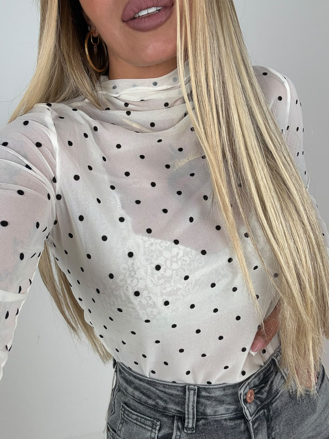 Maglia Velo Pois Base Panna ♥