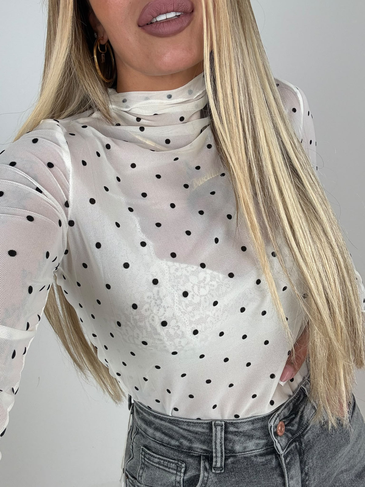 Maglia Velo Pois Base Panna ♥