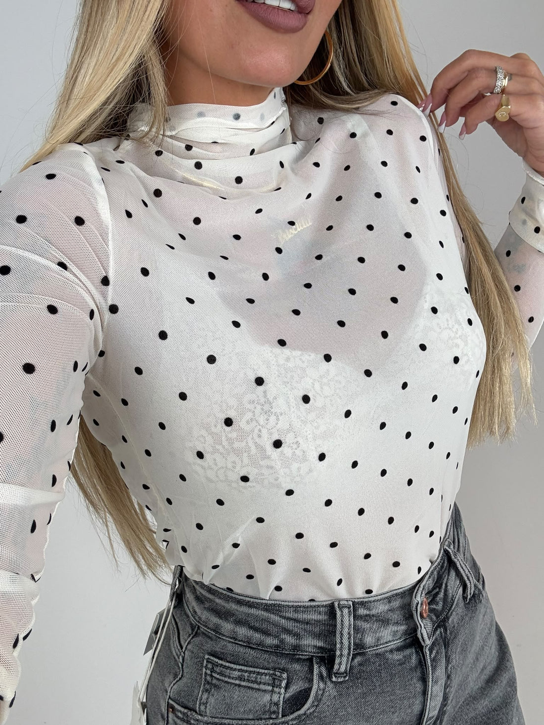 Maglia Velo Pois Base Panna ♥