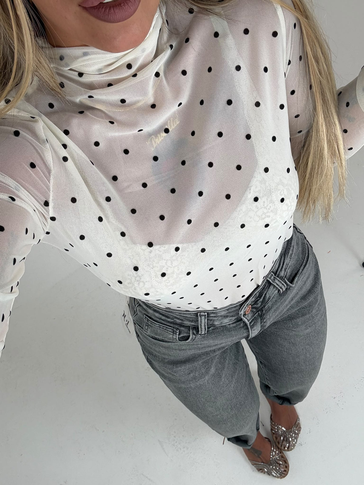 Maglia Velo Pois Base Panna ♥