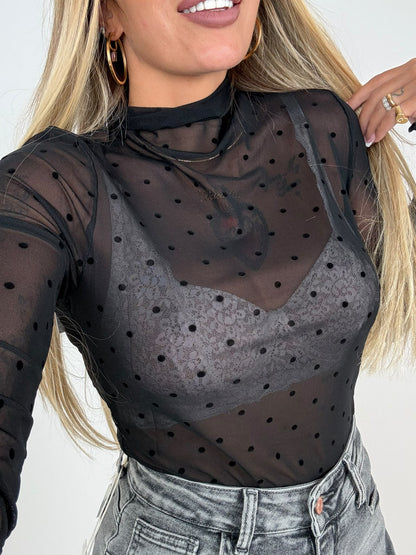 Maglia Velo Pois Base Nera ♥