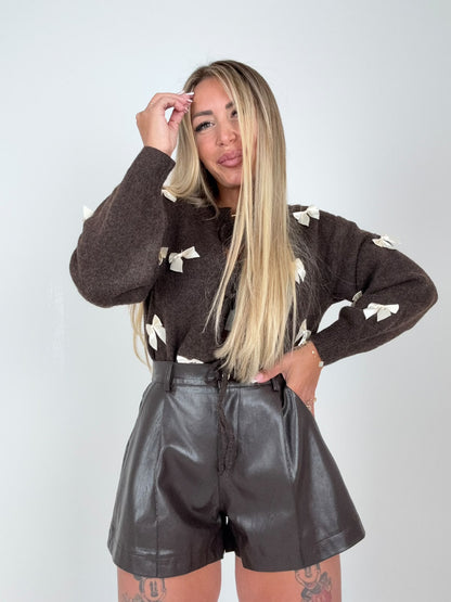 Pantaloncino Ecopelle Pegaso Marrò ♥