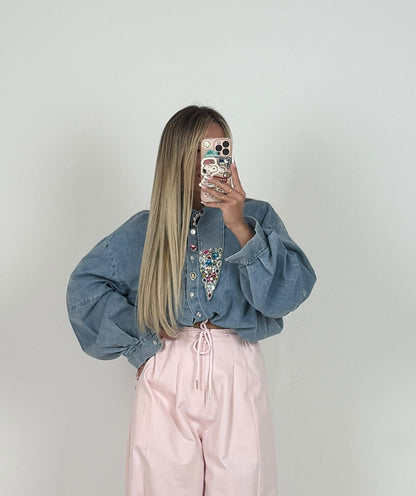 Camicia Denim Colletto Charm ♥