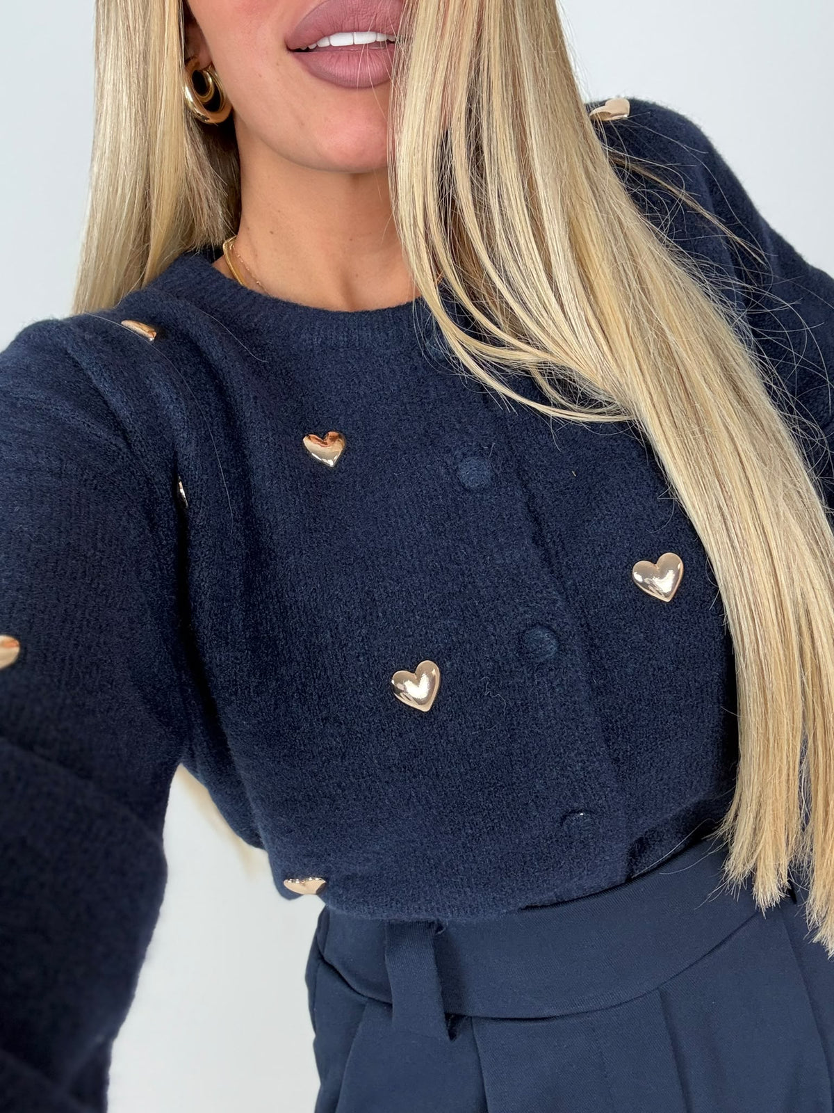 Cardigan Maglioncino Cuoricini Borchietta ♥