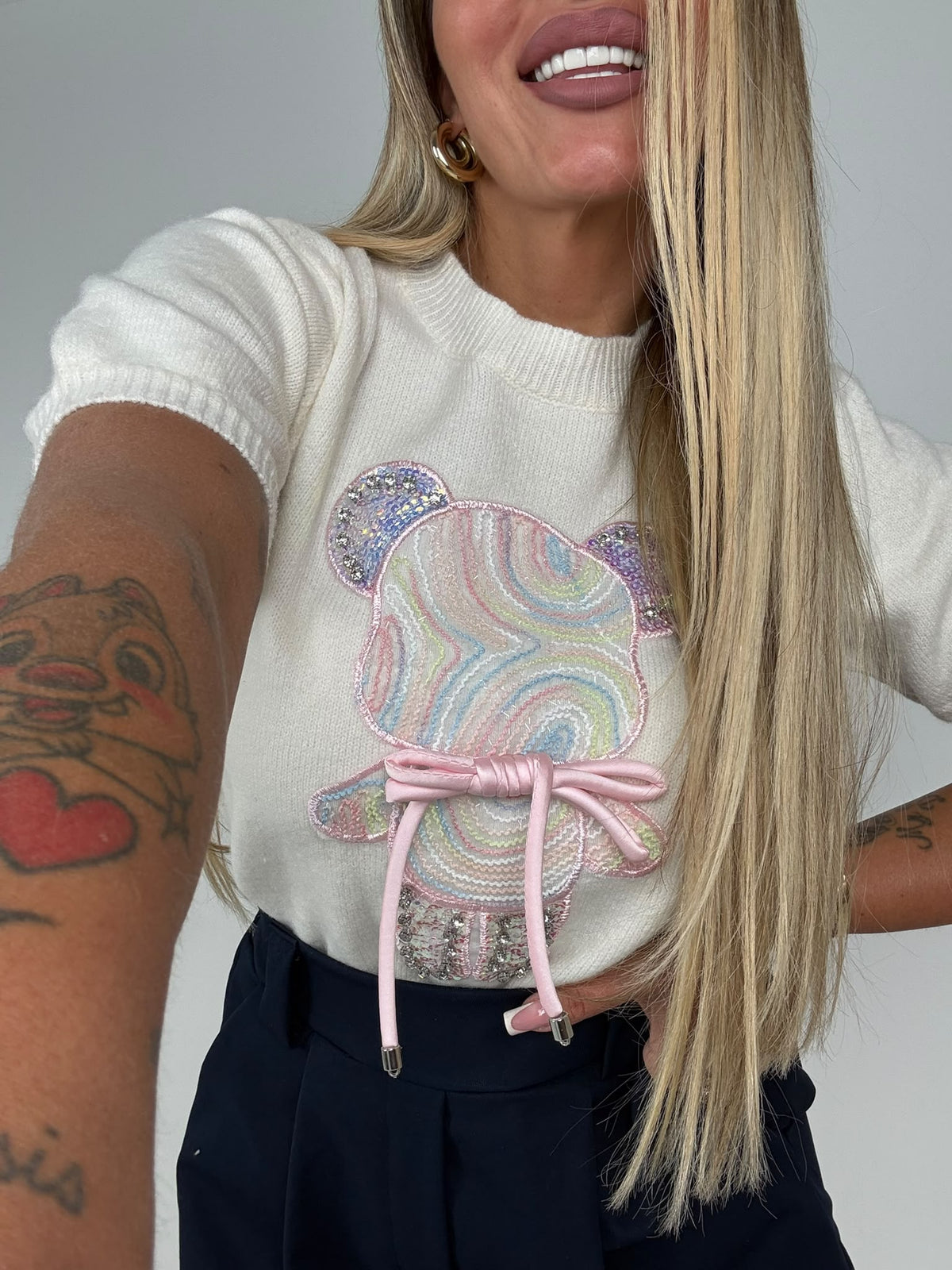 Maglia Orsetto Rainbow Bianca ♥