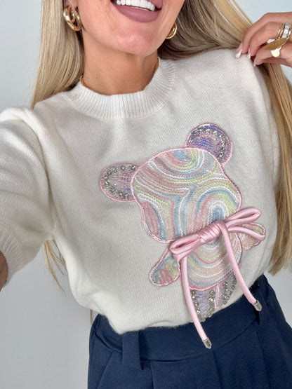 Maglia Orsetto Rainbow Bianca ♥