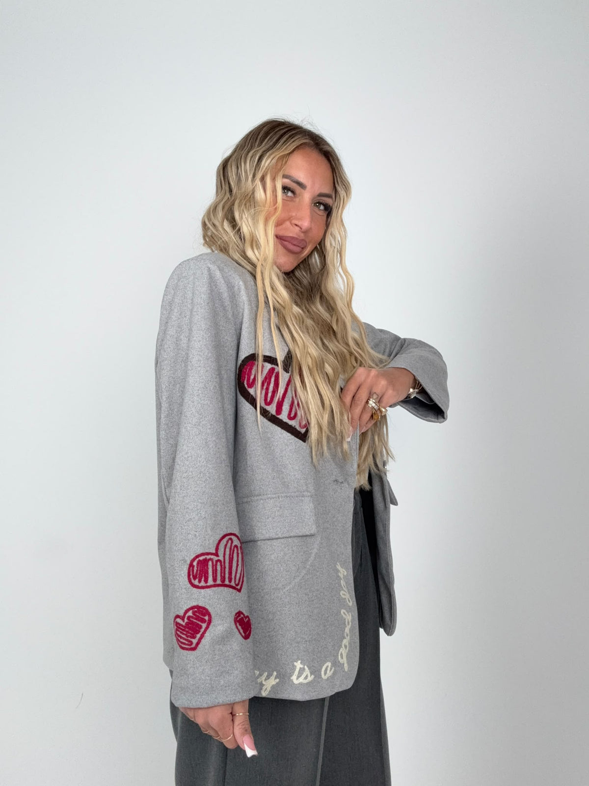 Giacca Heart In Panno Grigia ♥