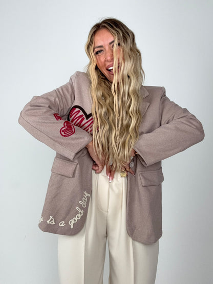 Giacca Heart In Panno Beige ♥