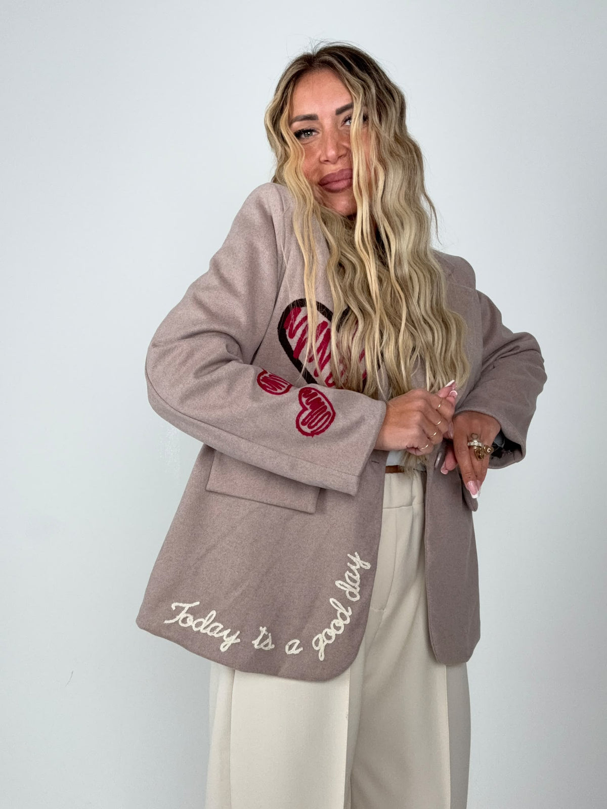 Giacca Heart In Panno Beige ♥
