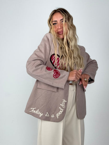 Giacca Heart In Panno Beige ♥