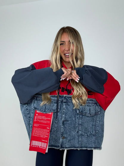 Felpa LondonStreet Denim &amp; Rosso ♥