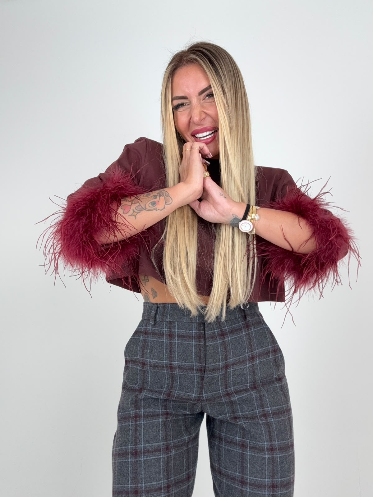 Maglia Piumè Crop Bordoux ♥