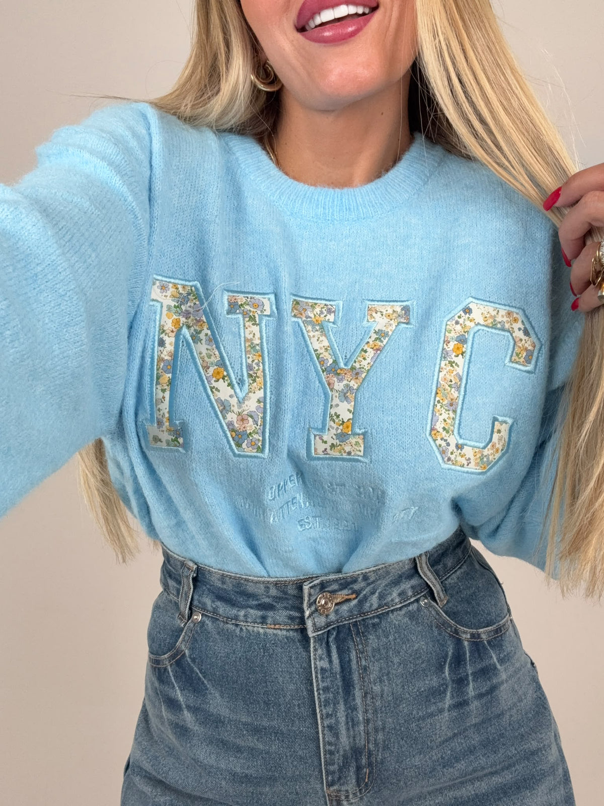 Maglioncino NewYork Flower Polvere ♥
