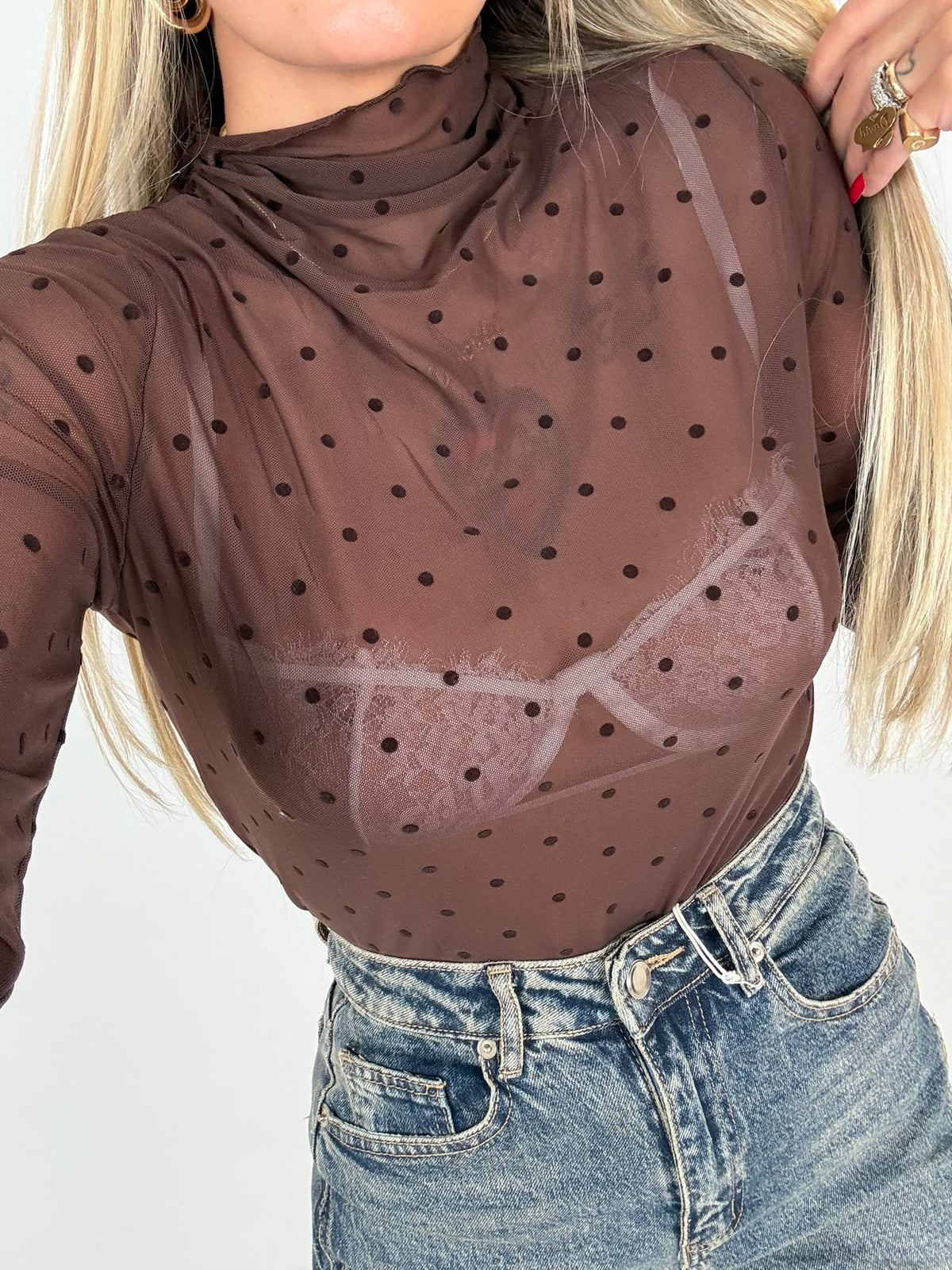 Maglia Velo Pois Base Marrò ♥